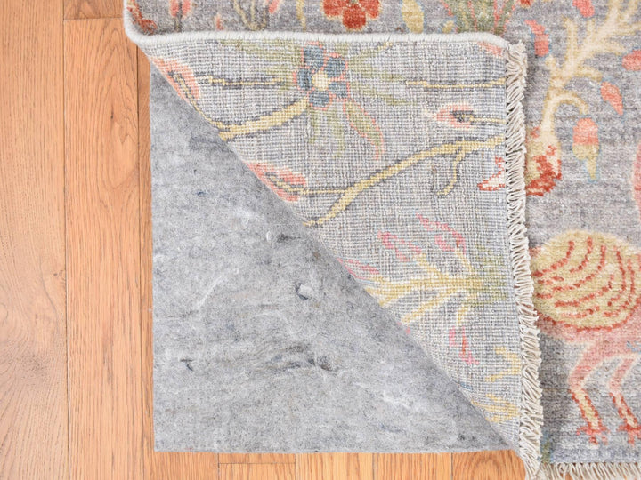 8'0" x 8'0" New Hand Knotted Grey Wool Square Oriental Rug - MOA10287996
