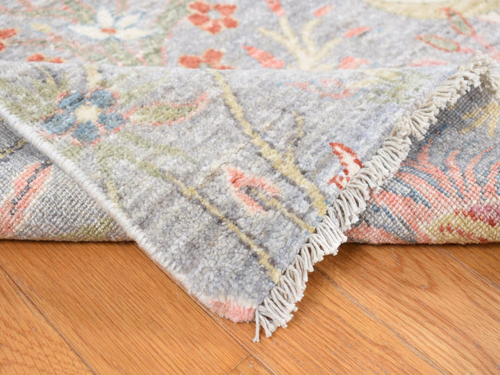 8'0" x 8'0" New Hand Knotted Grey Wool Square Oriental Rug - MOA10287996