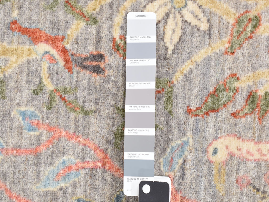 8'0" x 8'0" New Hand Knotted Grey Wool Square Oriental Rug - MOA10287996