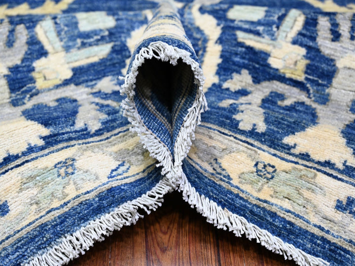 10'2" x 13'8" New Hand Knotted Blue Wool Rectangle Oriental Rug - MOA10288004