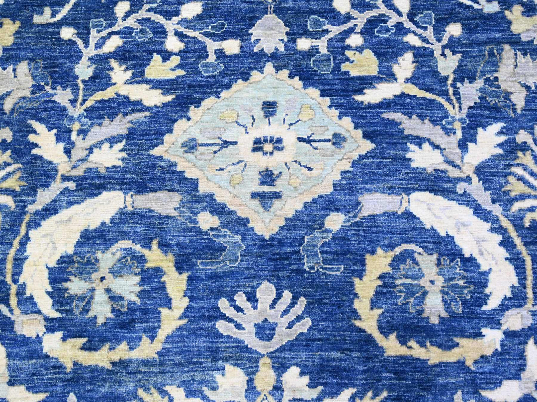 10'2" x 13'8" New Hand Knotted Blue Wool Rectangle Oriental Rug - MOA10288004