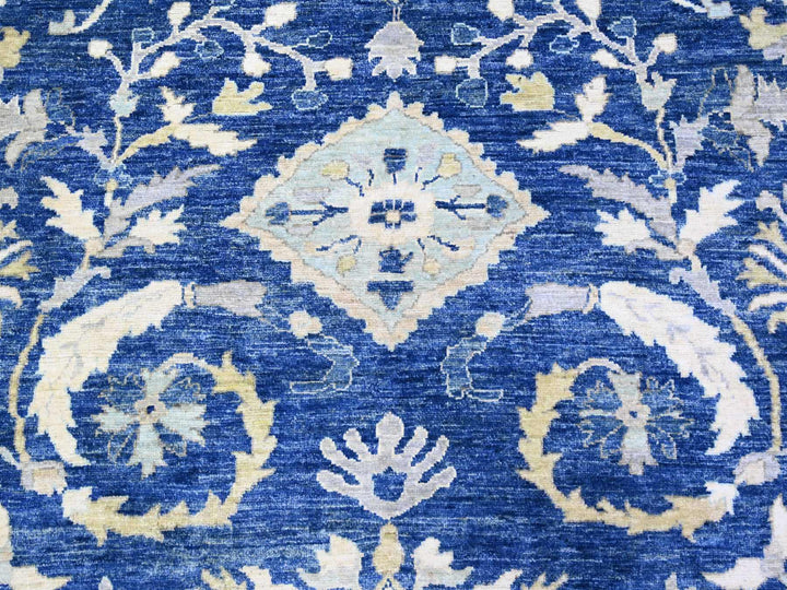 10'2" x 13'8" New Hand Knotted Blue Wool Rectangle Oriental Rug - MOA10288004