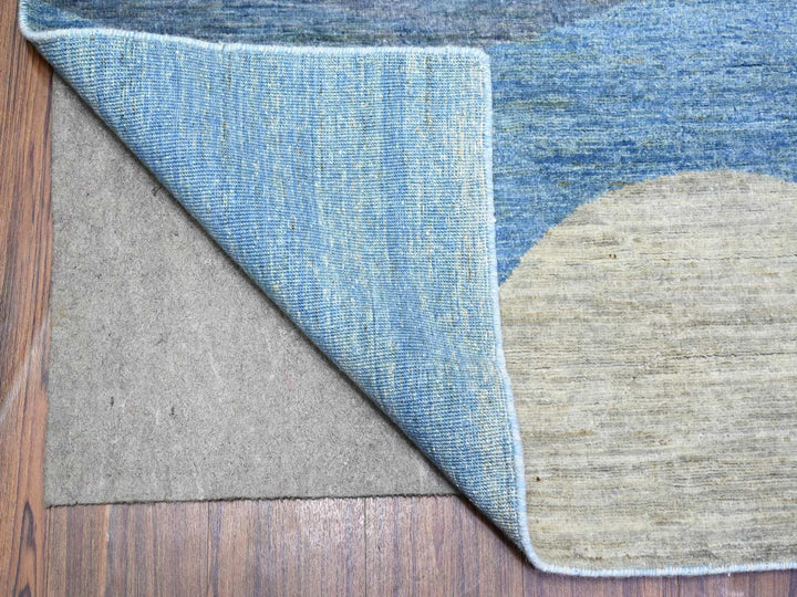 8'2" x 9'7" New Hand Knotted Blue Wool Rectangle Oriental Rug - MOA10288009