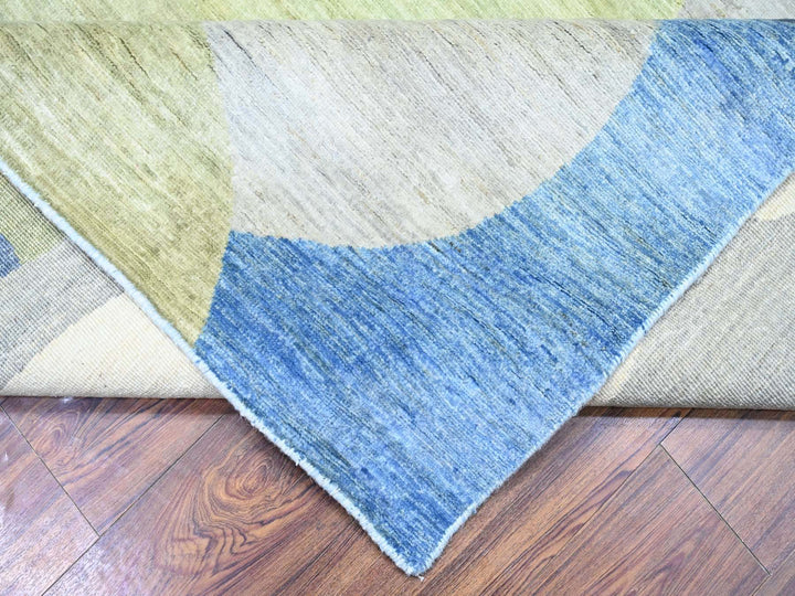 8'2" x 9'7" New Hand Knotted Blue Wool Rectangle Oriental Rug - MOA10288009