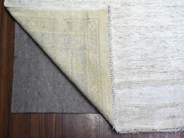 11'11" x 15'10" New Hand Knotted Ivory Wool Rectangle Oriental Rug - MOA10288017