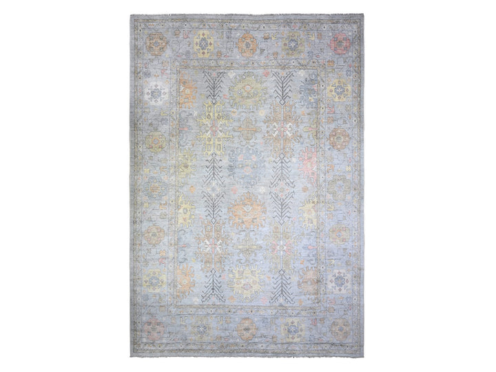 11'9" x 16'5" New Hand Knotted Grey Wool Rectangle Oriental Rug - MOA10288025