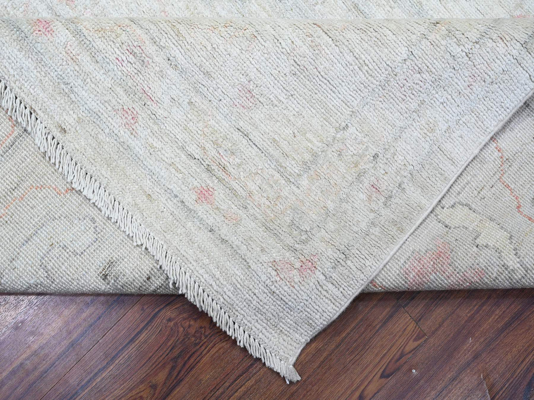 11'11" x 15'0" New Hand Knotted Ivory Wool Rectangle Oriental Rug - MOA10288026