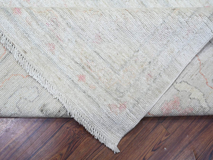 11'11" x 15'0" New Hand Knotted Ivory Wool Rectangle Oriental Rug - MOA10288026