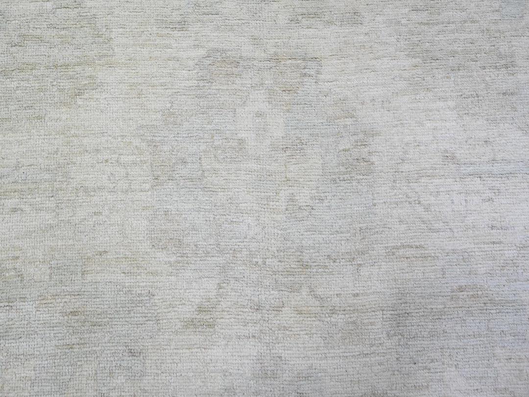 11'8" x 15'2" New Hand Knotted Ivory Wool Rectangle Oriental Rug - MOA10288027