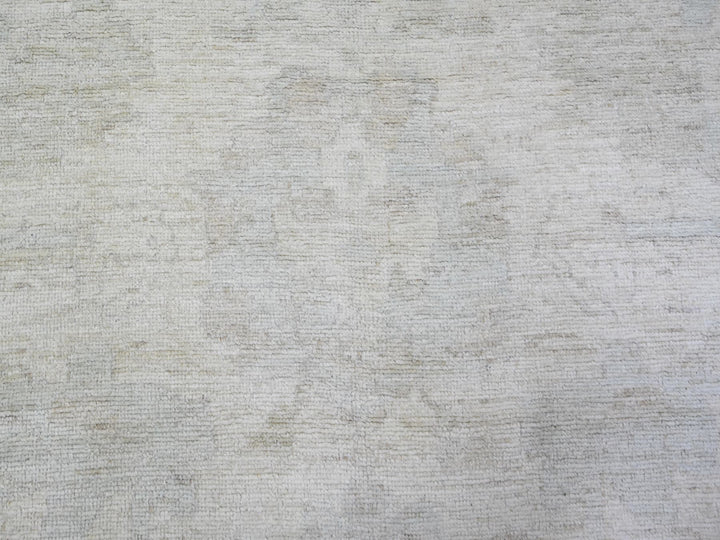 11'8" x 15'2" New Hand Knotted Ivory Wool Rectangle Oriental Rug - MOA10288027