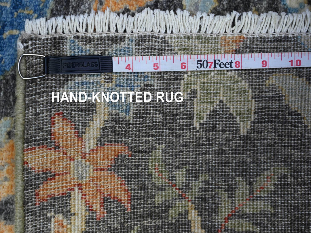 4'1" x 11'11" New Hand Knotted Black Wool Runner Oriental Rug - MOA10288033