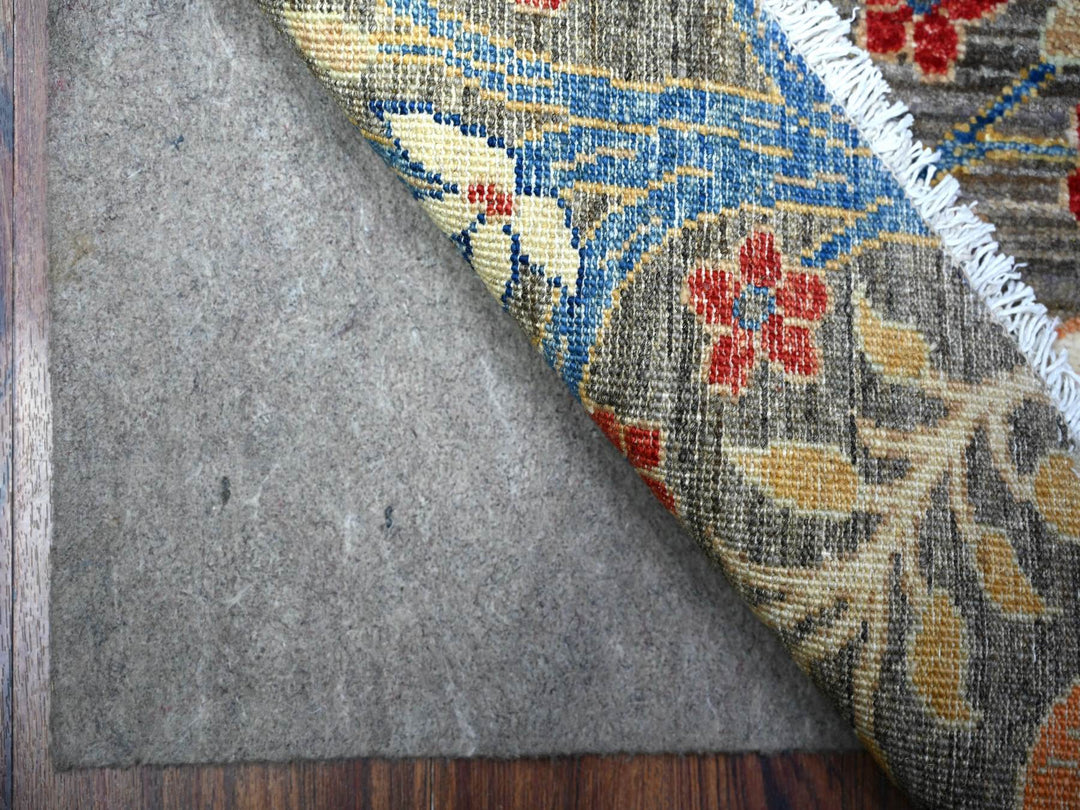 7'7" x 7'8" New Hand Knotted Brown Wool Round Oriental Rug - MOA10288041