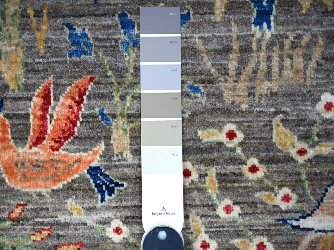 7'7" x 7'8" New Hand Knotted Brown Wool Round Oriental Rug - MOA10288041