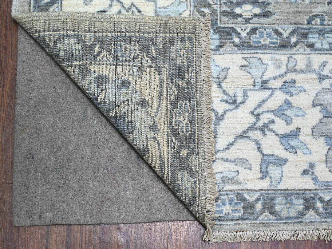 8'3" x 9'11" New Hand Knotted Grey Wool Rectangle Oriental Rug - MOA10288045
