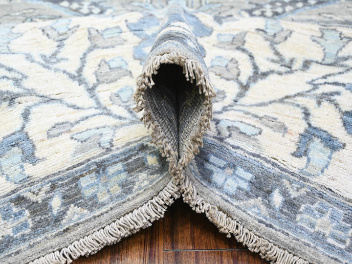 8'3" x 9'11" New Hand Knotted Grey Wool Rectangle Oriental Rug - MOA10288045