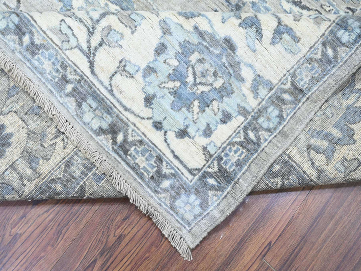 8'3" x 9'11" New Hand Knotted Grey Wool Rectangle Oriental Rug - MOA10288045