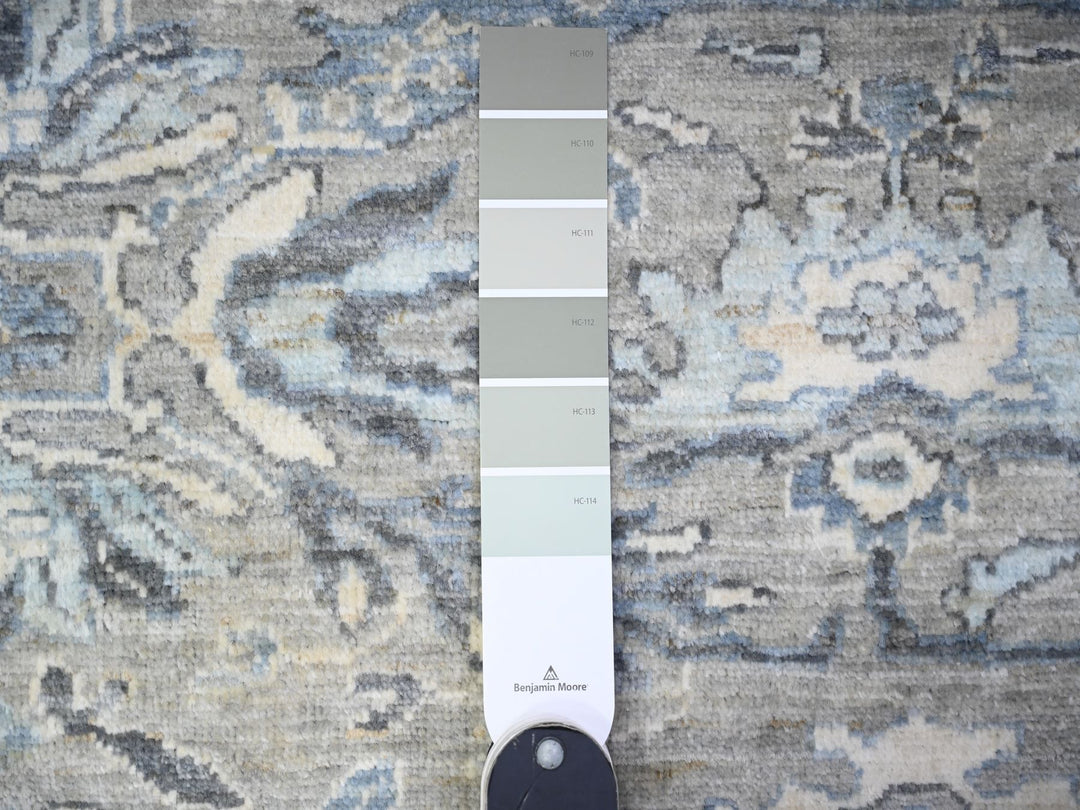 8'3" x 9'11" New Hand Knotted Grey Wool Rectangle Oriental Rug - MOA10288045