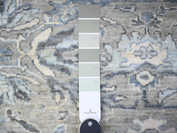 8'3" x 9'11" New Hand Knotted Grey Wool Rectangle Oriental Rug - MOA10288045