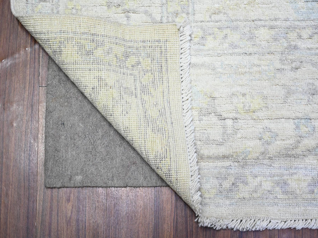 8'0" x 9'5" New Hand Knotted Grey Wool Rectangle Oriental Rug - MOA10288050