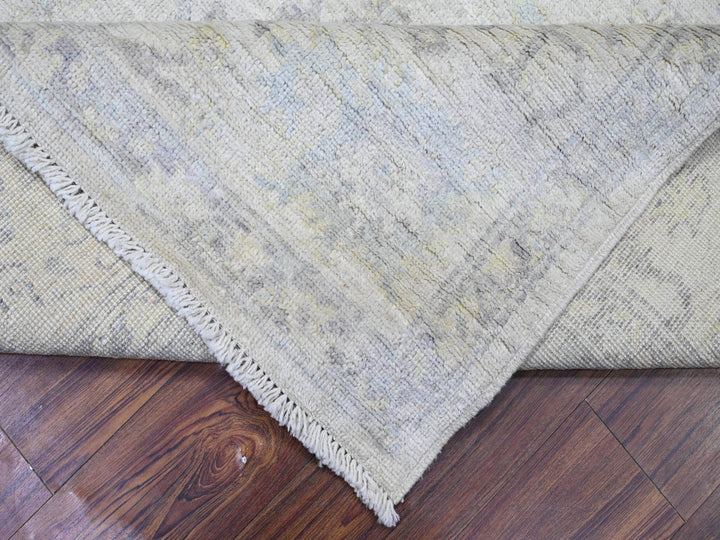 8'0" x 9'5" New Hand Knotted Grey Wool Rectangle Oriental Rug - MOA10288050