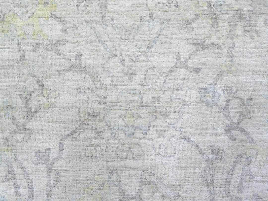8'0" x 9'5" New Hand Knotted Grey Wool Rectangle Oriental Rug - MOA10288050