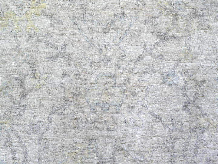 8'0" x 9'5" New Hand Knotted Grey Wool Rectangle Oriental Rug - MOA10288050