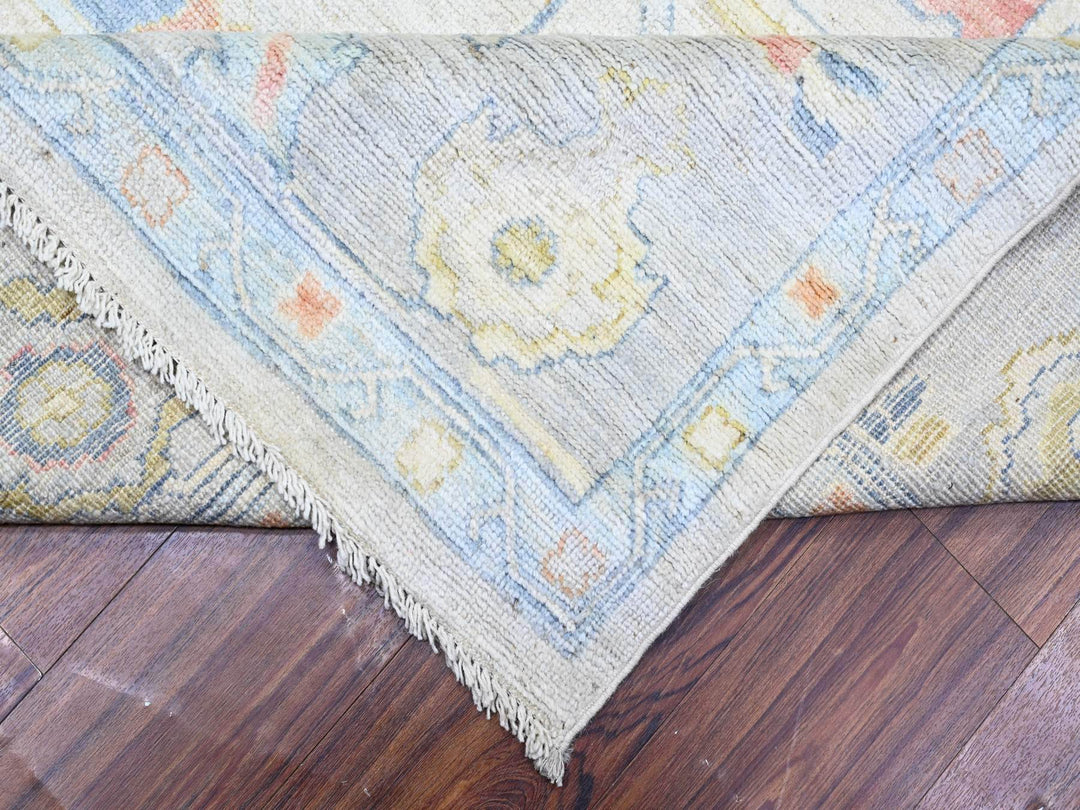 9'10" x 13'6" New Hand Knotted Ivory Wool Rectangle Oriental Rug - MOA10288058