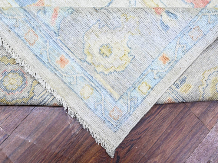 9'10" x 13'6" New Hand Knotted Ivory Wool Rectangle Oriental Rug - MOA10288058