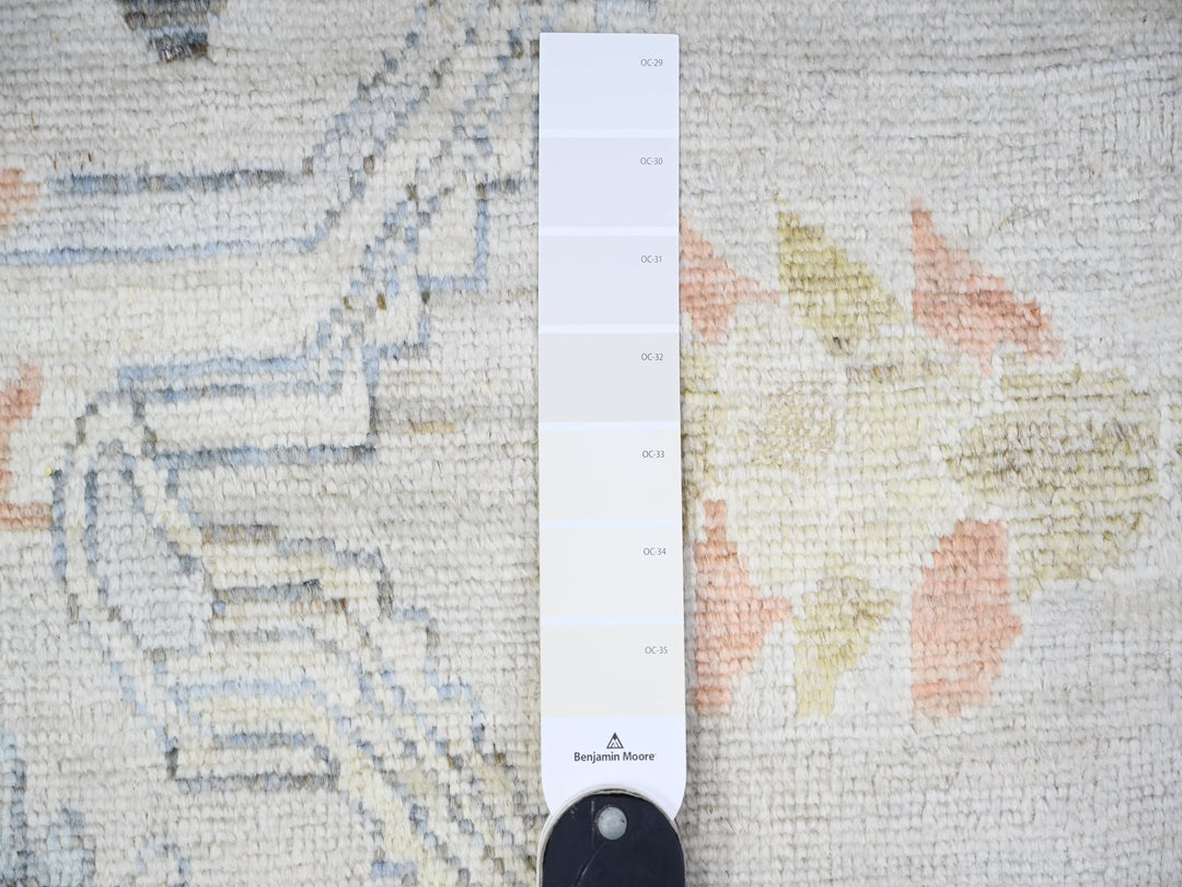 9'10" x 13'6" New Hand Knotted Ivory Wool Rectangle Oriental Rug - MOA10288058