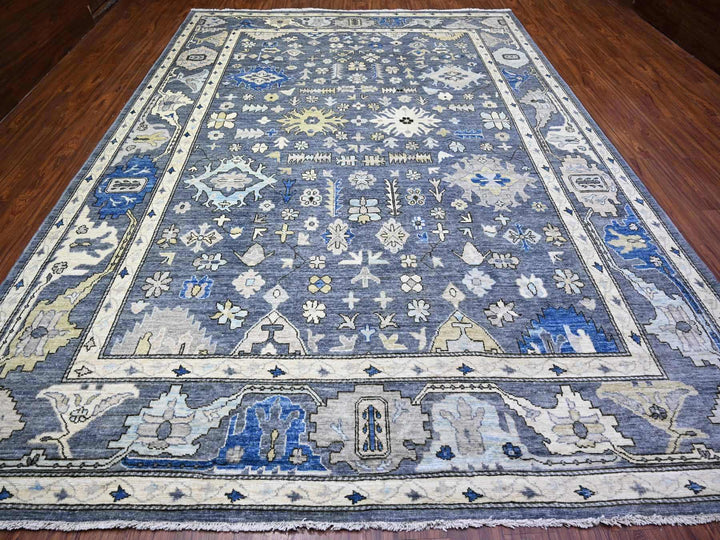 10'0" x 13'11" New Hand Knotted Grey Wool Rectangle Oriental Rug - MOA10288059