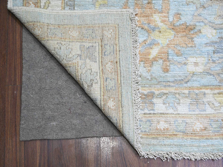 12'2" x 17'2" New Hand Knotted Blue Wool Rectangle Oriental Rug - MOA10288068