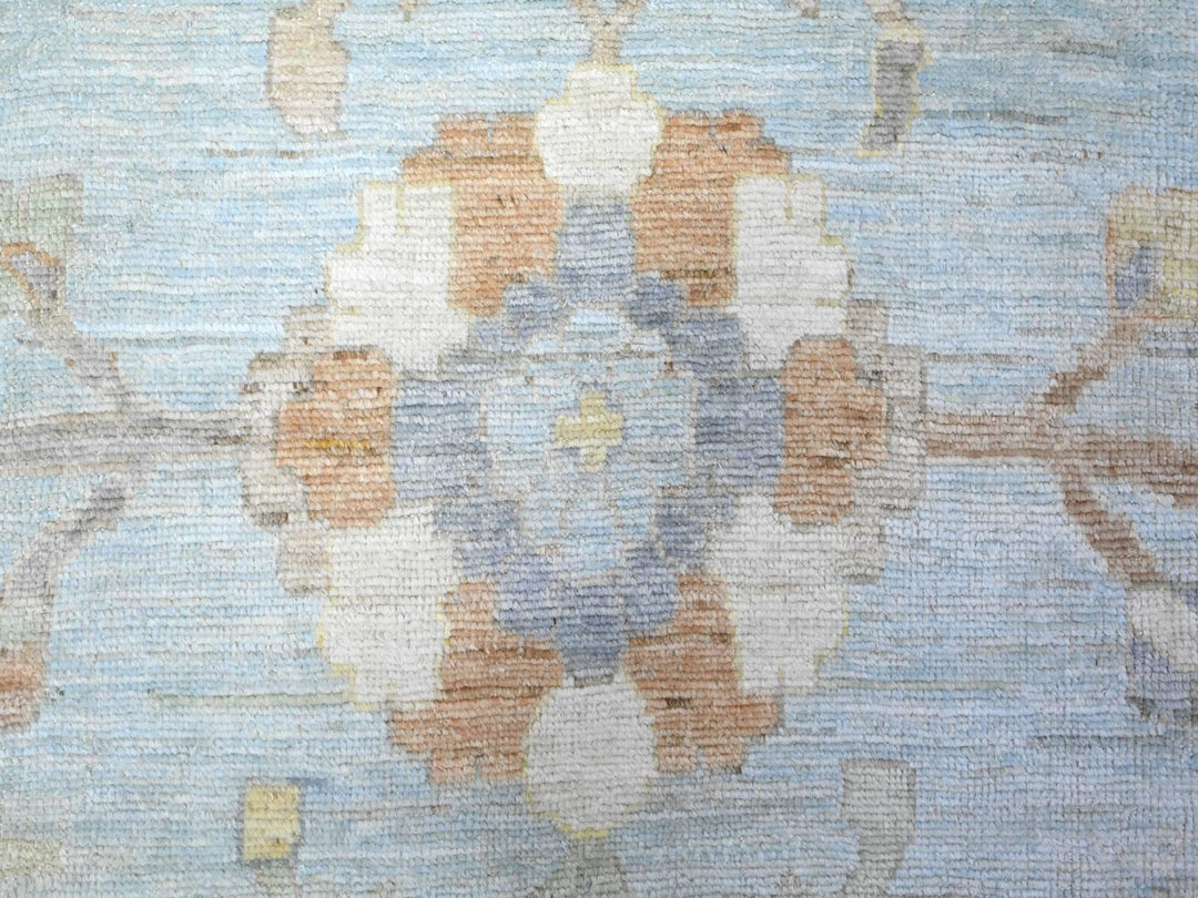 12'2" x 17'2" New Hand Knotted Blue Wool Rectangle Oriental Rug - MOA10288068