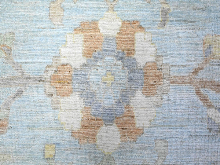 12'2" x 17'2" New Hand Knotted Blue Wool Rectangle Oriental Rug - MOA10288068