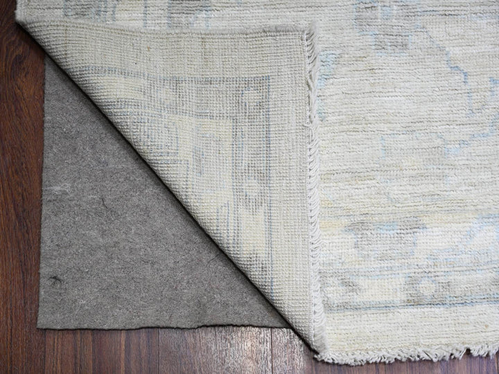 14'0" x 18'11" New Hand Knotted Grey Wool Rectangle Oriental Rug - MOA10288070
