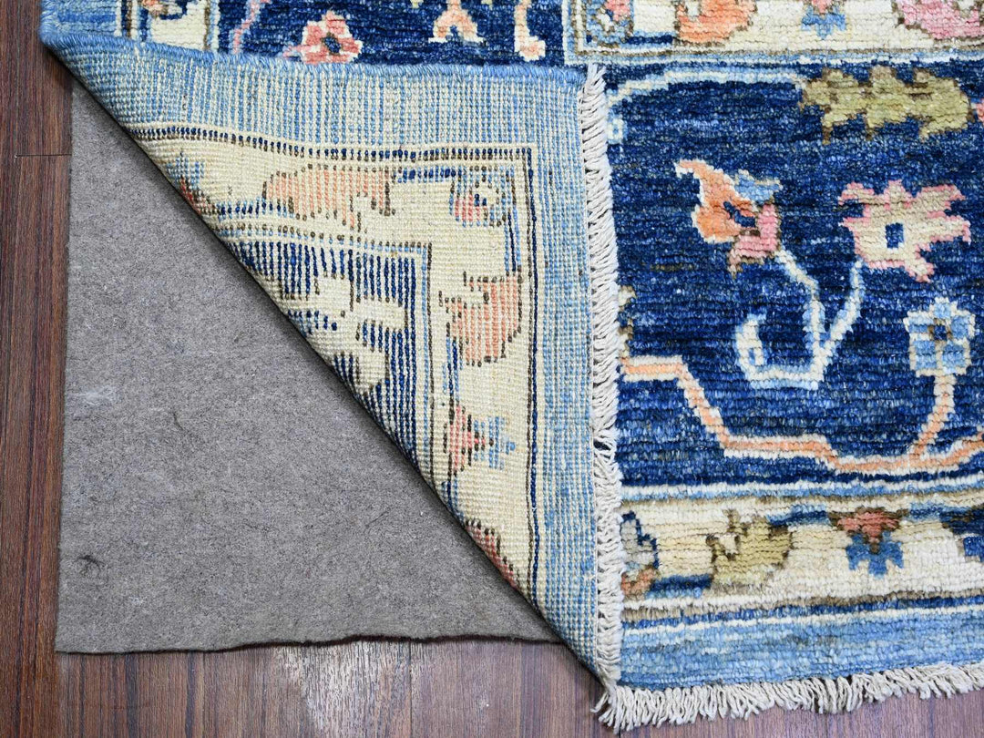 9'9" x 13'5" New Hand Knotted Blue Wool Rectangle Oriental Rug - MOA10288073