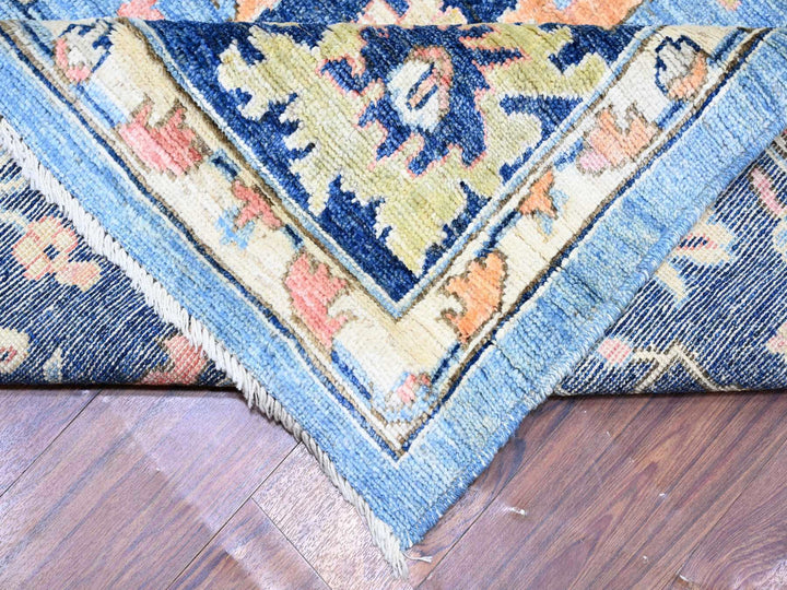 9'9" x 13'5" New Hand Knotted Blue Wool Rectangle Oriental Rug - MOA10288073