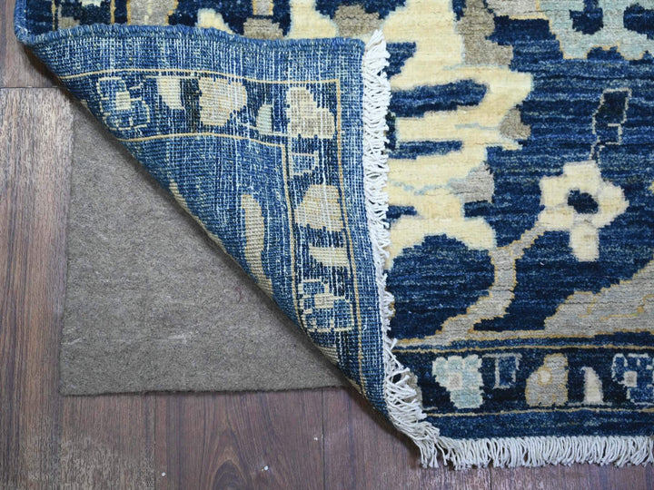 8'3" x 9'8" New Hand Knotted Blue Wool Rectangle Oriental Rug - MOA10288075