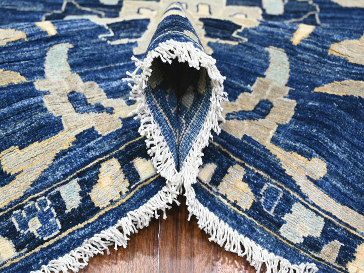 8'3" x 9'8" New Hand Knotted Blue Wool Rectangle Oriental Rug - MOA10288075