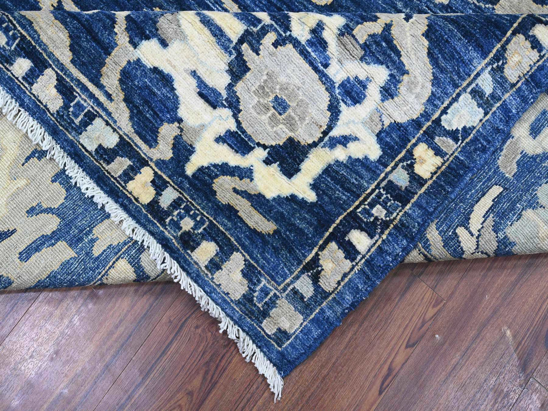 8'3" x 9'8" New Hand Knotted Blue Wool Rectangle Oriental Rug - MOA10288075