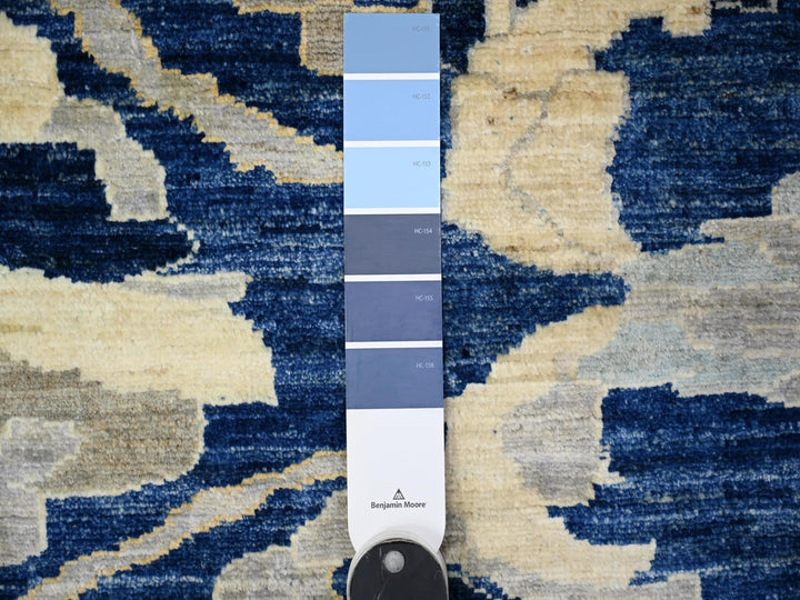 8'3" x 9'8" New Hand Knotted Blue Wool Rectangle Oriental Rug - MOA10288075