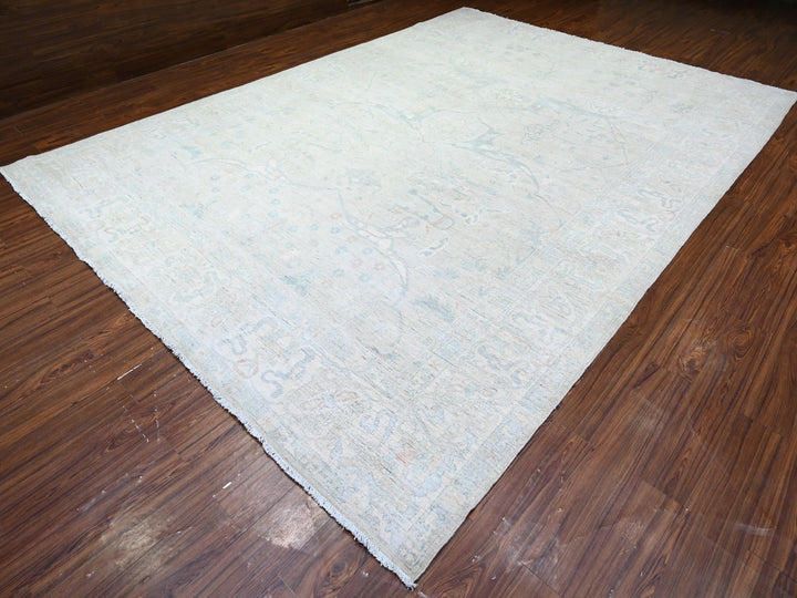 9'9" x 13'8" New Hand Knotted Grey Wool Rectangle Oriental Rug - MOA10288084