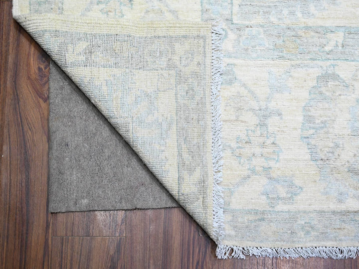 10'2" x 14'1" New Hand Knotted Ivory Wool Rectangle Oriental Rug - MOA10288085
