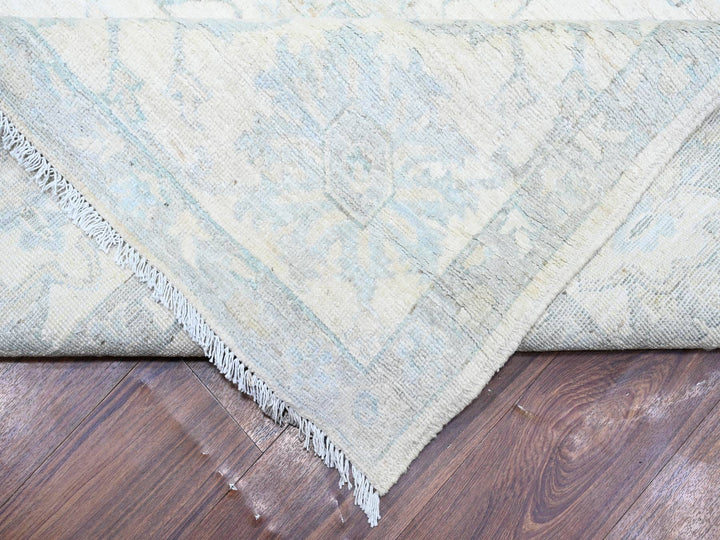 10'2" x 14'1" New Hand Knotted Ivory Wool Rectangle Oriental Rug - MOA10288085