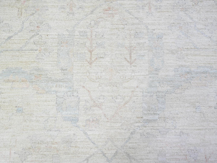 11'7" x 15'0" New Hand Knotted Ivory Wool Rectangle Oriental Rug - MOA10288088
