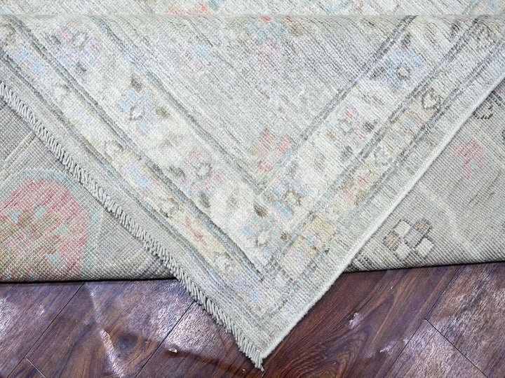 13'2" x 17'7" New Hand Knotted Grey Wool Rectangle Oriental Rug - MOA10288089