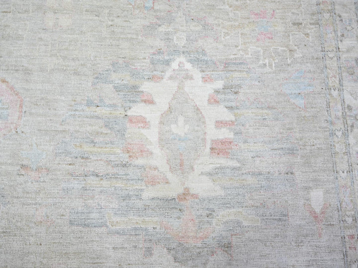 13'2" x 17'7" New Hand Knotted Grey Wool Rectangle Oriental Rug - MOA10288089