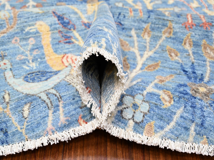 10'0" x 10'4" New Hand Knotted Blue Wool Round Oriental Rug - MOA10288093