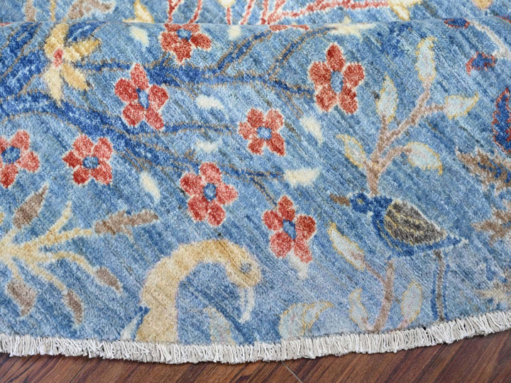 10'0" x 10'4" New Hand Knotted Blue Wool Round Oriental Rug - MOA10288093
