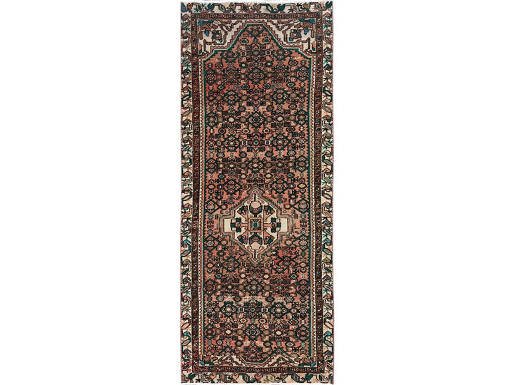3'0" x 8'1" Vintage Hand Knotted Orange Wool Runner Oriental Rug - MOA102880