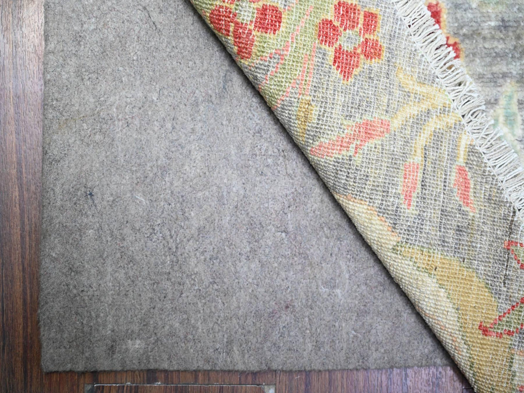 9'8" x 9'9" New Hand Knotted Grey Wool Round Oriental Rug - MOA10288101